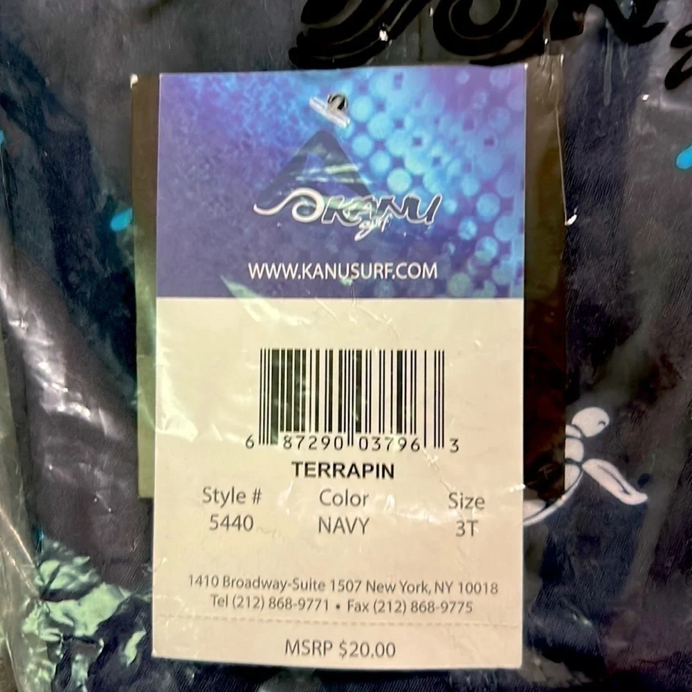 Kanu Terrapin Navy/Turtle Swimsuit Built-in Underwear Size 3T